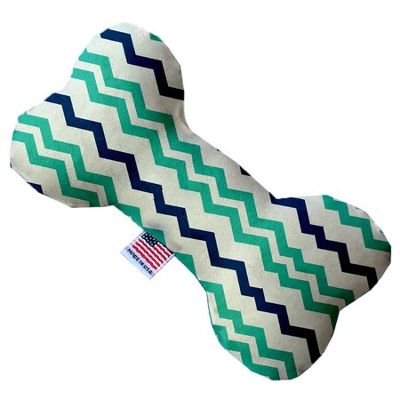 Mirage Pet Products Aquatic Chevron 8 in. Stuffing Free Bone Dog Toy 1261-SFTYBN8